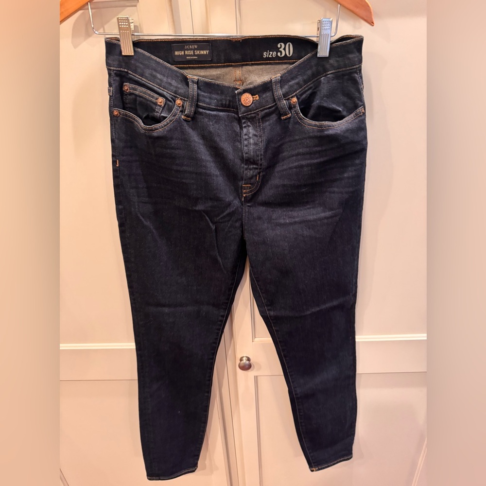 J. Crew High Rise Skinny Jeans - Dark Blue